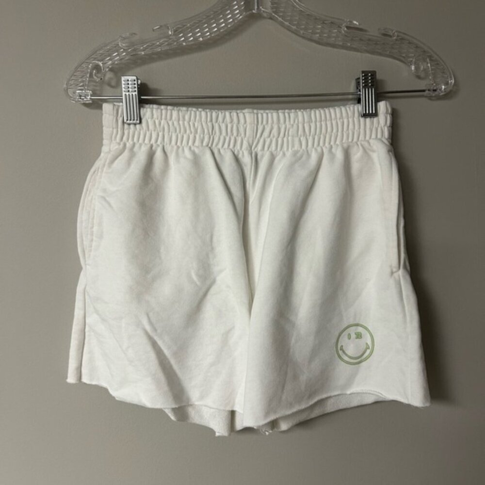 H&M‎ White SMILEY Sweat Shorts